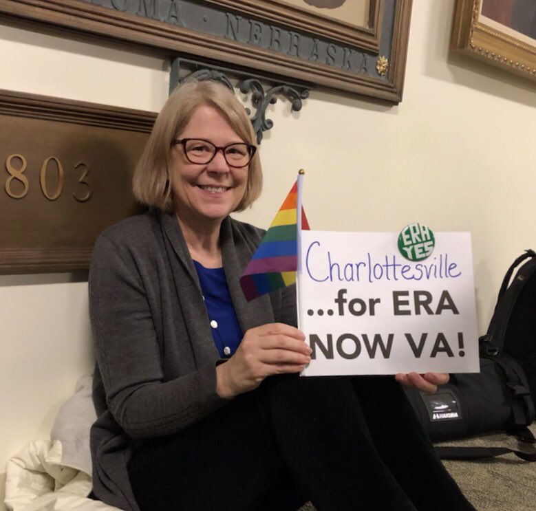 deltoscano's tweet photo. Spotted in the Senate hearing room where the #ERANOW hearing will take place this afternoon: former C’ville City Councilor @Kszakos and @cville_NOW’s Kobby Hoffman with @VAratifyERA’s @EileenDavisRN in the front row. #WomenOfCville #wcw #thisischarlottesville #RatifyERA https://t.co/Z58L7Auk6R