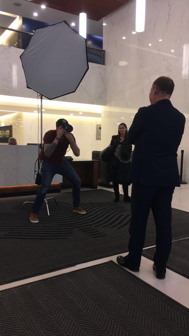 GothamStudioInc's tweet photo. One of our photographer extraordinaire's Anthony in action earlier this week, taking some portraits in the beautiful London Life building. #portaits #headshots #photography #ldnont https://t.co/zbJoC1RcuA