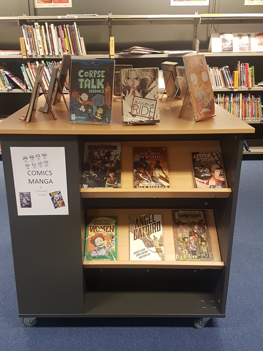 StPauls_Library's tweet photo. S2 Stephanie did a great job putting together the first pupil-led book display of 2019. It's already been a great success with comic &amp; manga fans. https://t.co/lTbmSbBHNo