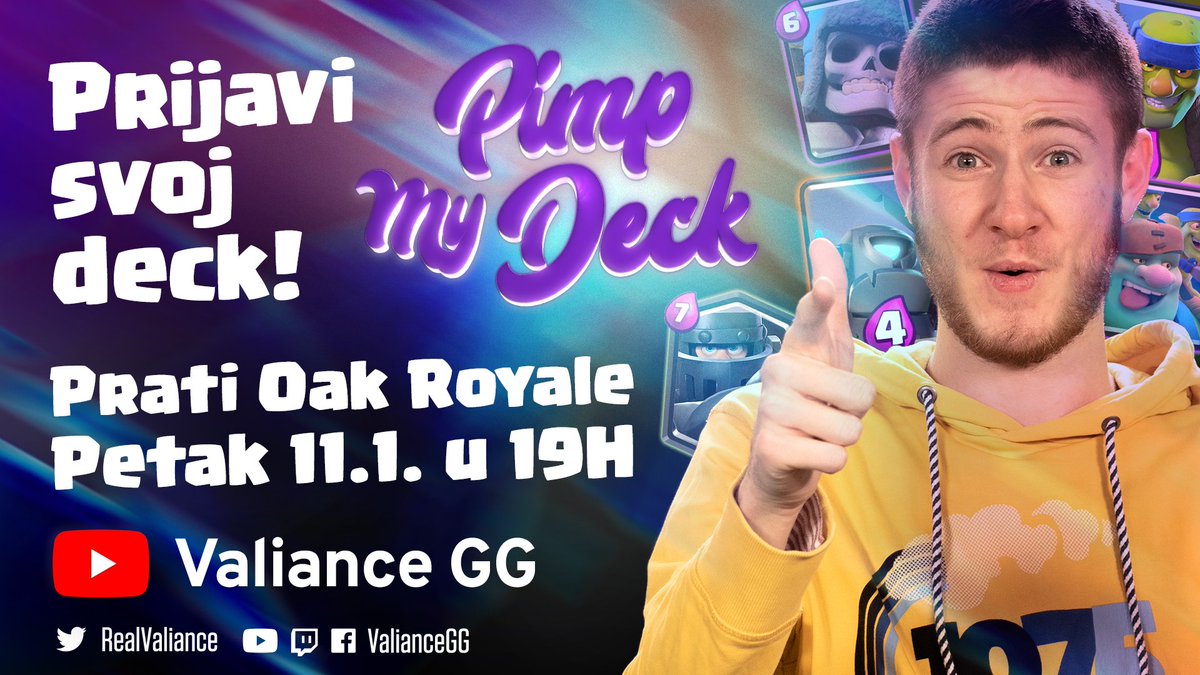 gocr4zy's tweet photo. 🇭🇷 U sklopu idućeg OAK Royala, održat će se i Pimp My Deck Segment gdje @coachoakcr analizira jedan od vaših dekova.
Kako bi prijavio svoj deck, objavi sliku deka i označi je sa - #ValianceGG #PimpMyDeck #CoachOak
Emisija je zakazana za ovaj Petak s početkom u 19:00 sati. https://t.co/SFiXGI1lso