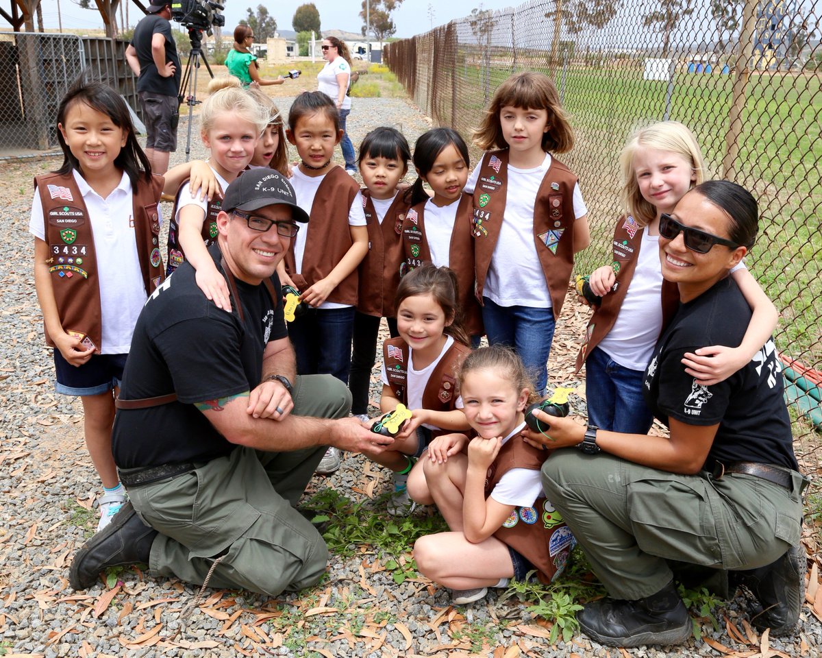 Girls Scouts with @SDSheriff K-9 Handlers