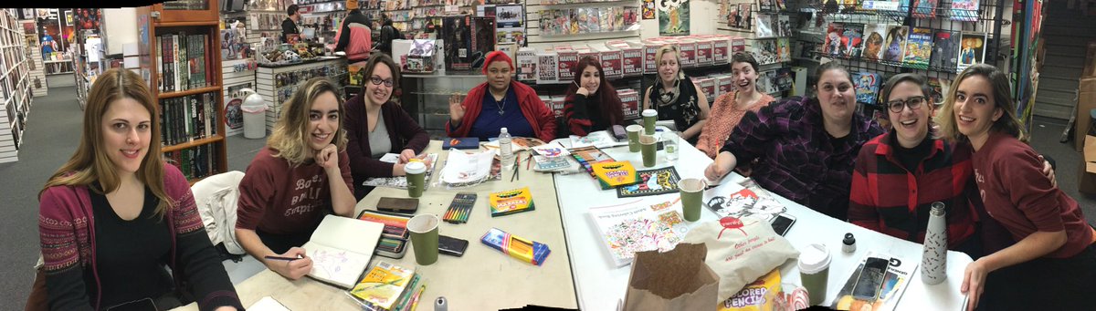 GCCLadiesNight's tweet photo. Here we were at last year’s January Ladies’ Night event! Join us tonight at @GCComics in the loop to talk about your 2019 (comic) resolutions https://t.co/vGmFF4CxNK