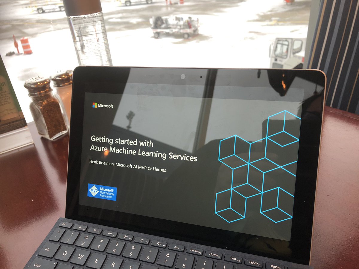 hboelman's tweet image. Doing some machine learning with #AzureMachineLearningServices from my #azurenotebook using a #surfaceGo on the airport. It is all possible! Find out how to do this in my Friday morning session on #MSIgniteTheTour in Toronto! #mvpbuzz