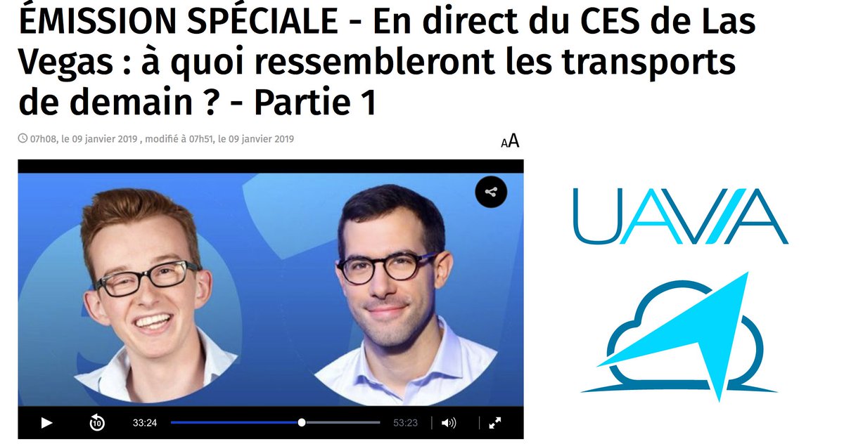 UaviaDrones's tweet image. Revivez notre échange avec @Europe1 en direct du CES à Las Vegas: bit.ly/UaviaCESEurope1 (30min55) #CES2019 #InternetOfDrones #CESAppliedAI