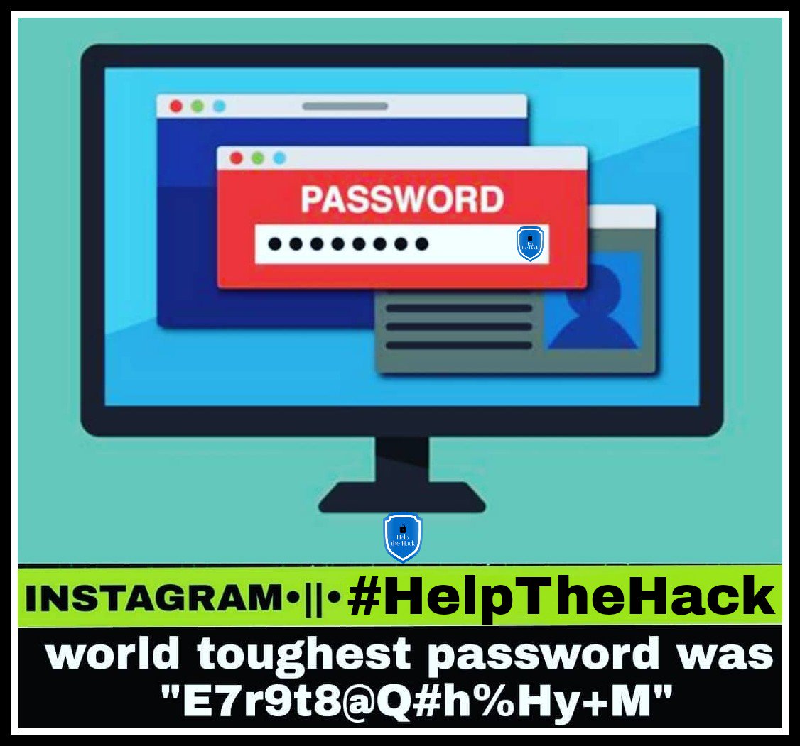 HelpTheHack's tweet image. 💥 World&apos;s Toughest #password 🔥

#Hackers #HelpTheHack

instagram.com/p/BsbFpmPB1jL/…