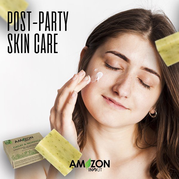 You know how important it is after going to parties to take off the  makeup and take care of the skin. Therefore, we suggest you the soap  Cacay &amp; Moringa that will restore the vitamins necessary for your  skin to be well cared for. #amazon #inoutcosmetic #care