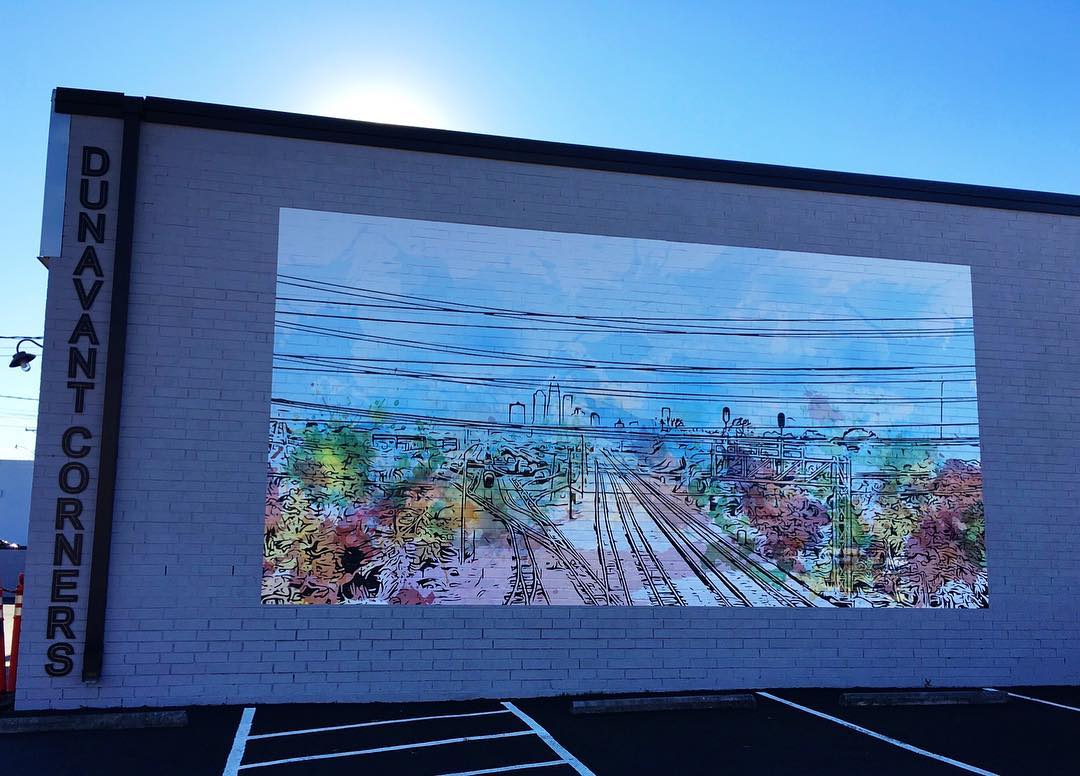 BeaconCLT's tweet image. 🎨#Mural completed today at Dunavant Corners, down the street from @SycamoreBrewing . Check out our website for available space here!
