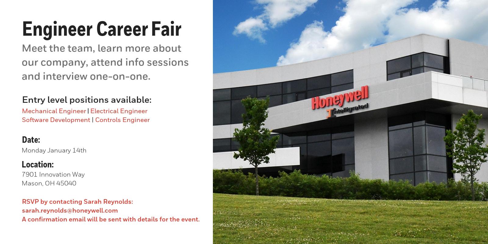 Honeywell Intelligrated En Twitter Honeywell Intelligrated Invites You To Participate In Our Upcoming Entry Level Career Fair On Monday January 14th At Our Mason Office Please Be Sure To Rsvp As Space