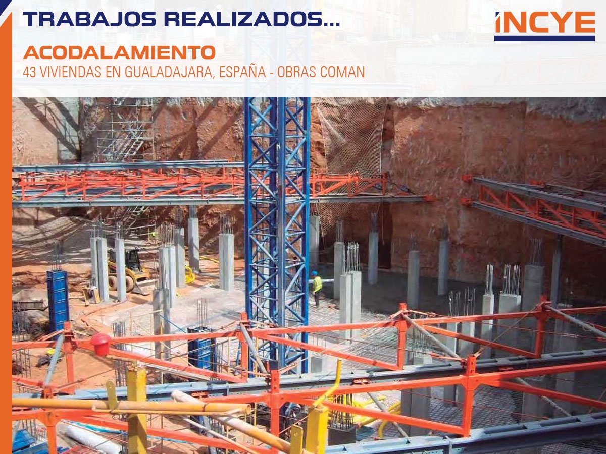 incyeiberica's tweet photo. Acodalamiento de muros pantalla en la construcción de 43 viviendas en Guadalajara. Utilizamos una #estructura #Megaprop con celosía de simple y doble cordón superior e inferior para soporte de altas cargas. Permite estabilizar los muros pantalla durante la fase de excavación. https://t.co/UhOP9ihGSl