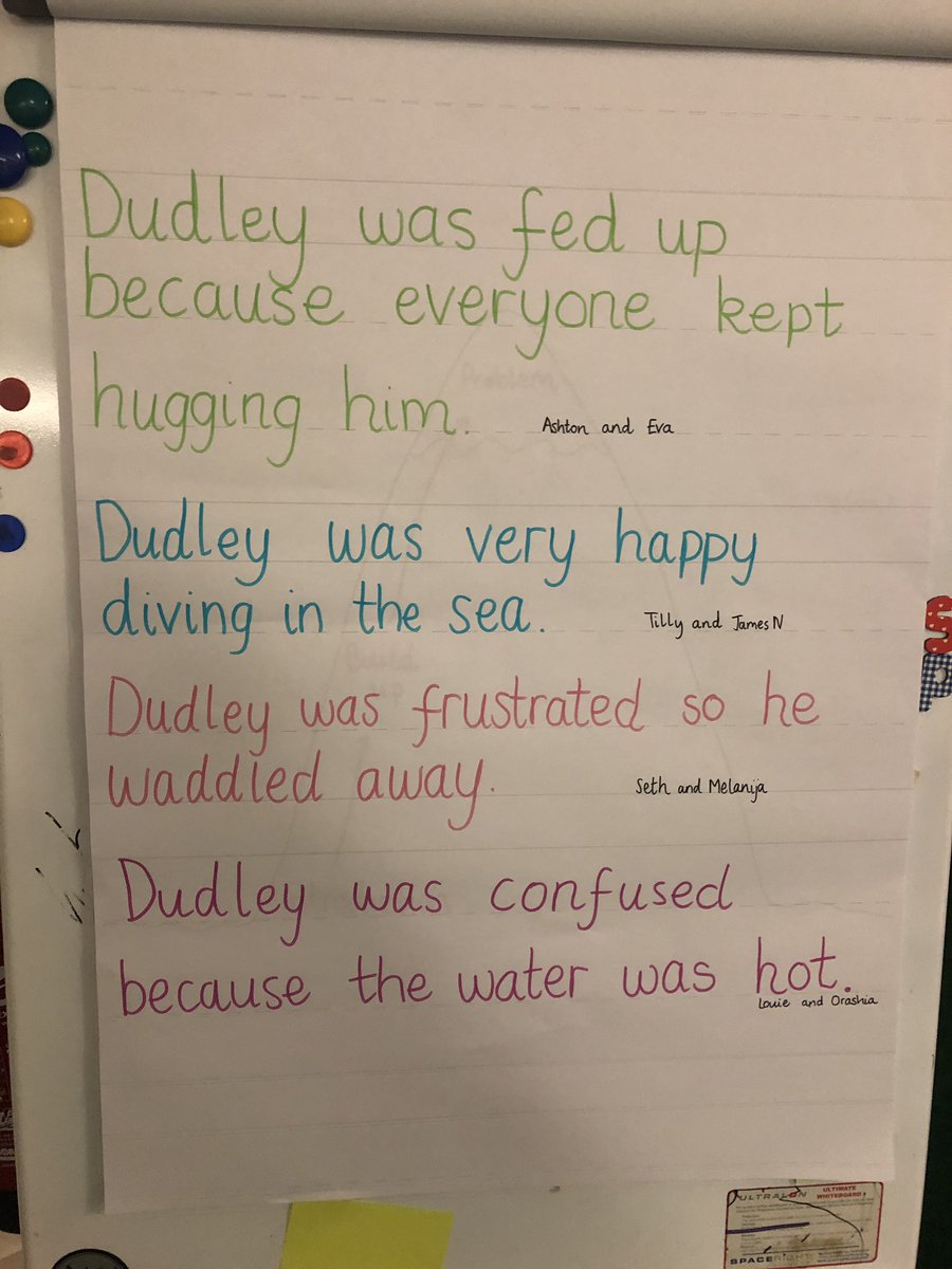 missteachR's tweet photo. Phase 1: Exploring Cuddly Dudley! Hunting for clues in pictures from the text, pre-immersion likes, dislikes, puzzles & patterns (from image) and exploring plot and character through drama as a class today. We loved being actors and narrators for our freeze frames! #yearonefun https://t.co/MeDUHgxDDq