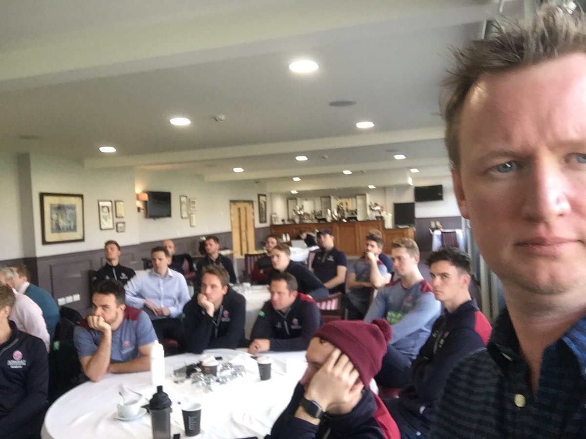 Great to work with squad at <a href="/SomersetCCC/">Somerset Cricket 🏆</a> today on behalf of <a href="/PCA/">PCA</a>. We looked at skills to be a better public speaker and how to build relationships with new people