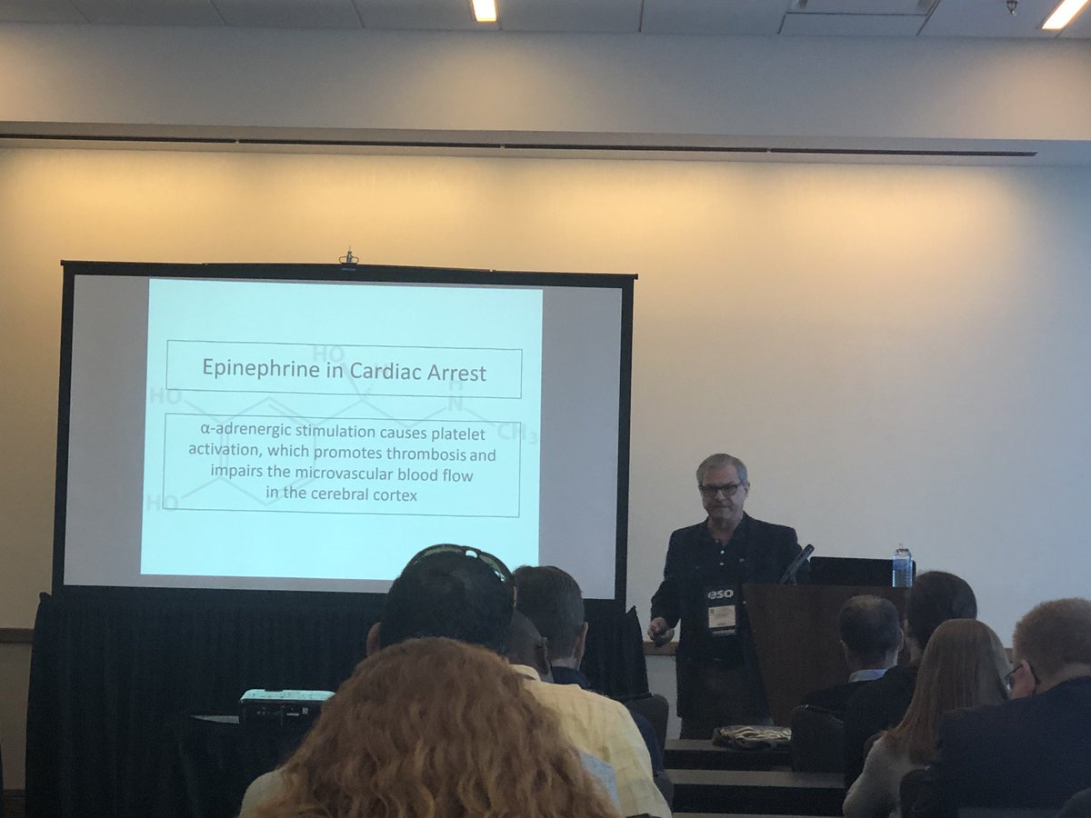 sebasugarte's tweet photo. Pro - con. Epinefrina en paro cardíaco. Valenzuela vs Fowler! Hemos escuchado acerca de glycocalyx. #AdvancedTopics #NAEMSP2019 https://t.co/559Q5TJFTC