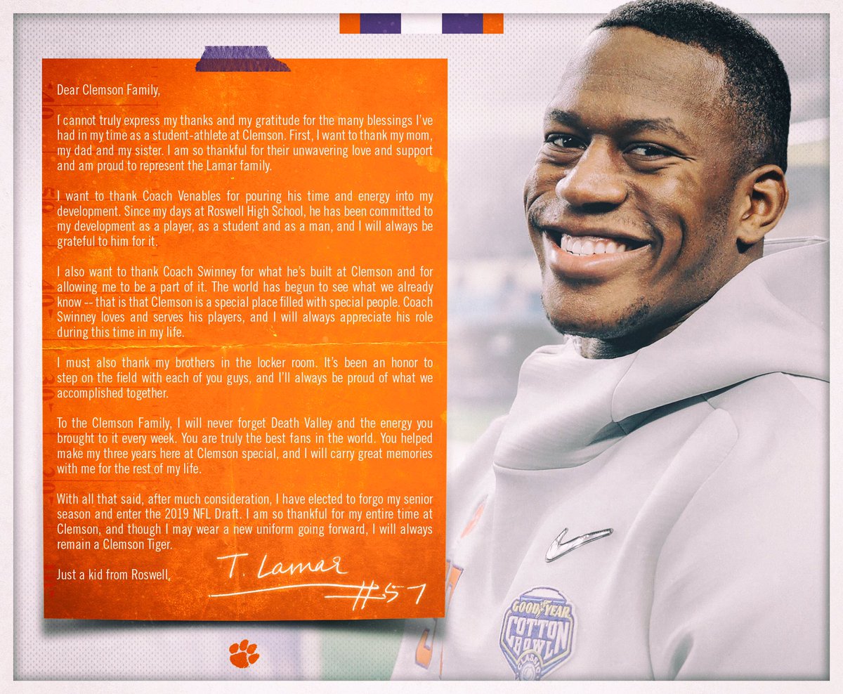 Thank you Clemson nation! #nextstep