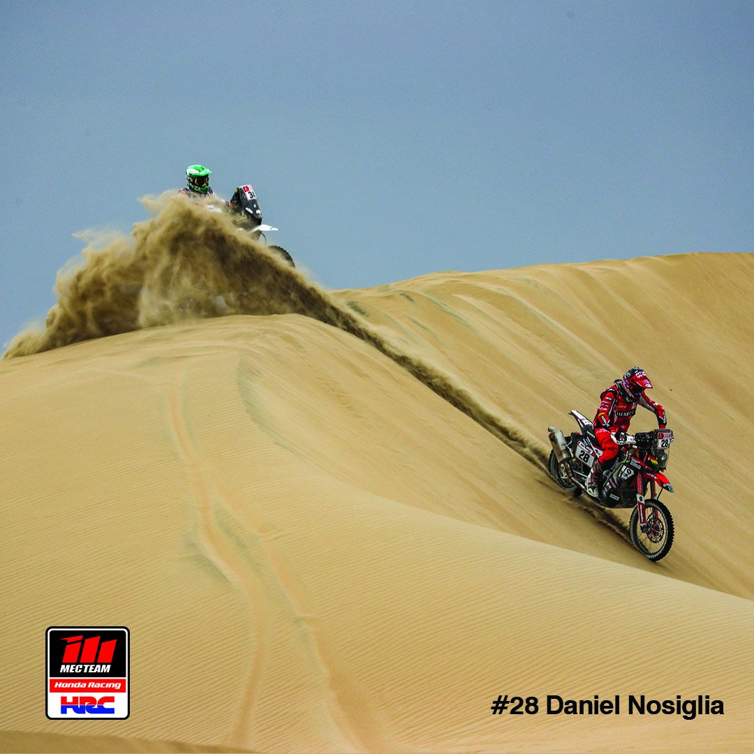 MecTeam's tweet photo. Fue una tercera etapa difícil para todo #MecTeam por el abandono de @wnosiglia pero seguimos fuertes en carrera de la mano de las Honda de @DaniNosiglia , que finalizó 32° en la jornada y @MDuplessis66 , que arribó en el puesto 47° https://t.co/YkZWGCmjRU