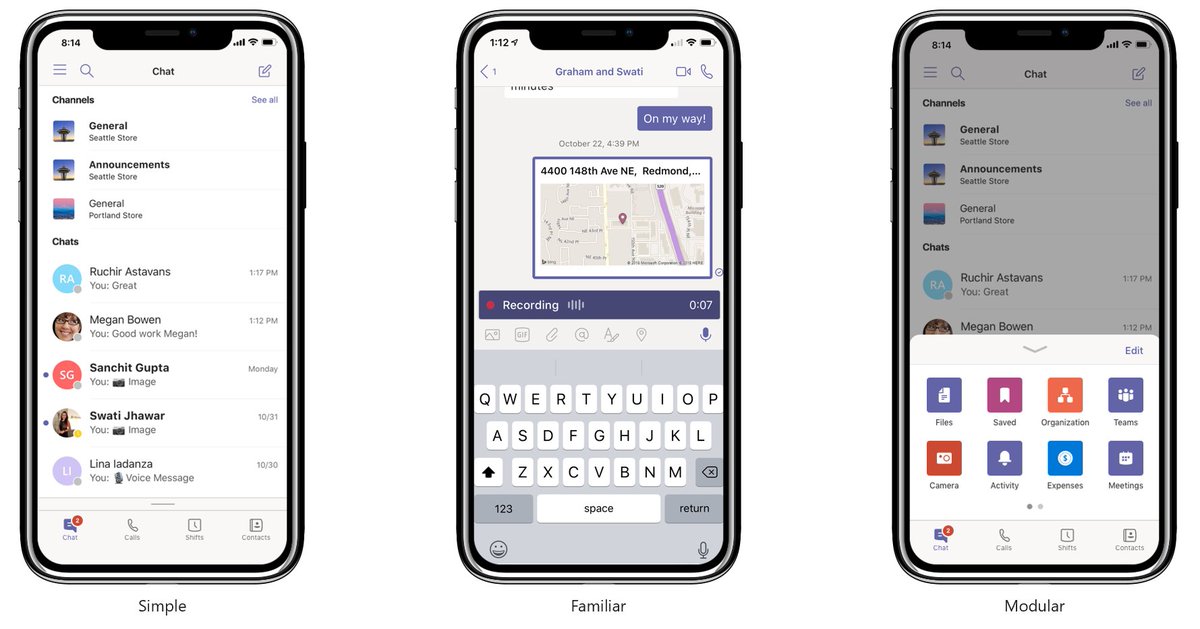 Customize your mobile #MicrosoftTeams experience by giving each employee role-based access to the features they need and leverage new mobile features like location sharing, smart camera, and the ability to record and share audio messages. msft.social/TvEQNK