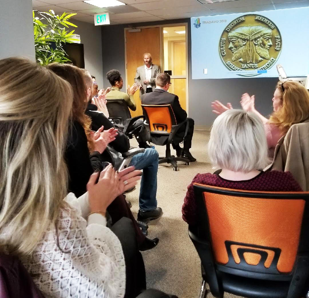Tradavo's tweet photo. We had an amazing All Hands Meeting, today! We wrapped up our 2018 accomplishments and discussed the great things to come for Tradavo and our loyal customers in 2019!

#Tradavo #CompanyUpdates #ManagedRetail #FoodAndBeverage #Design https://t.co/A9OBVCA3Ra