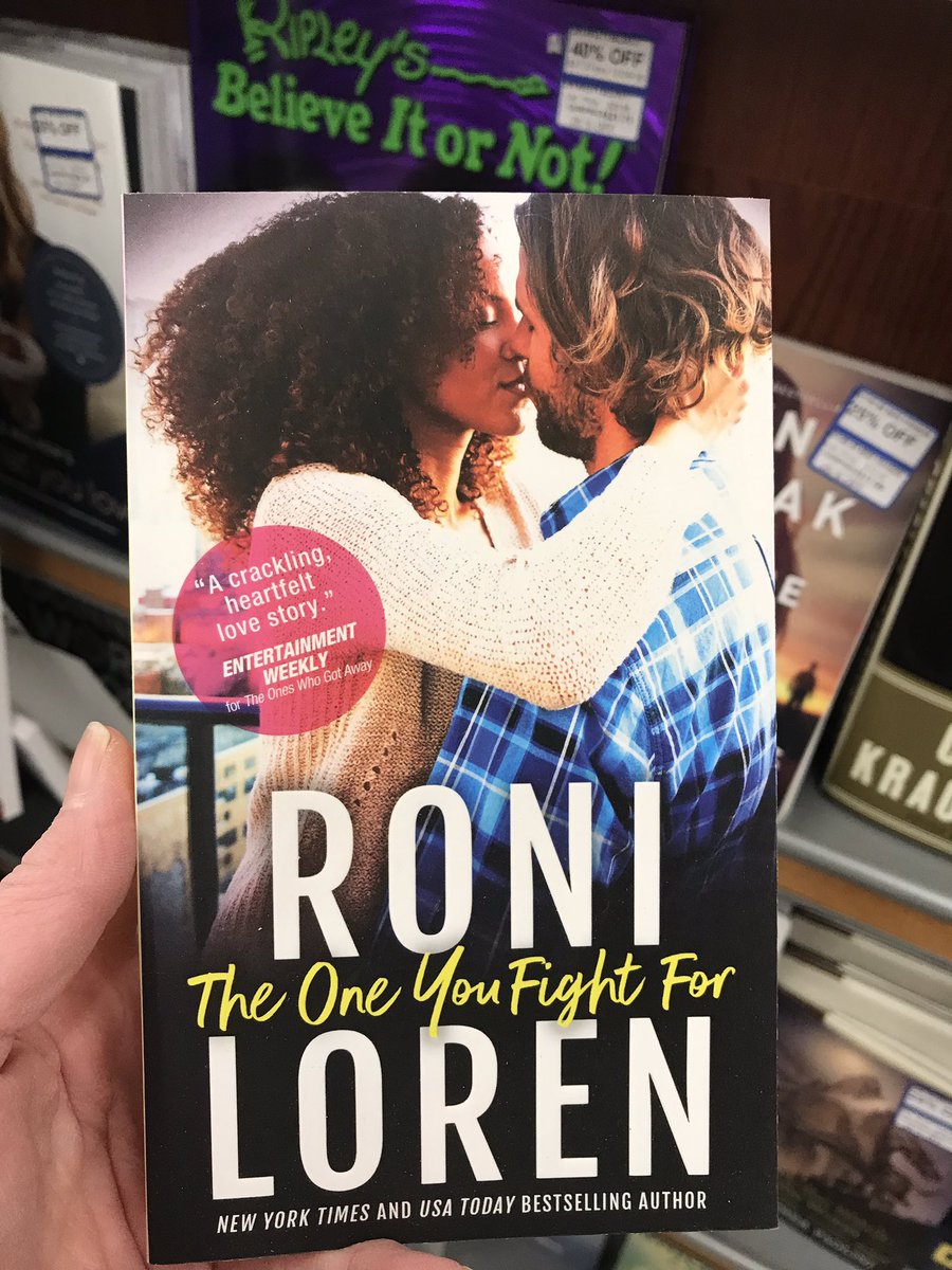 mom2crgk's tweet image. @RoniLoren Look what I was able to shelve at my merchandising job today! #theoneyoufightfor #bookjob
