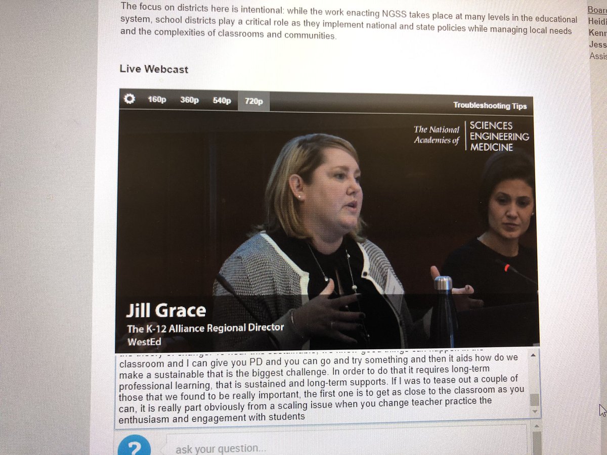auntjennoelle's tweet photo. .Excited to hear from @flabellinaJG discussing the work of @K12Alliance @EarlyImplement at @theNASEM “Realizing the Vision: NGSS District Implementation” meeting. Some great discussions happening #ngss #cangss #RealizeNGSS https://t.co/njnMODSgAz