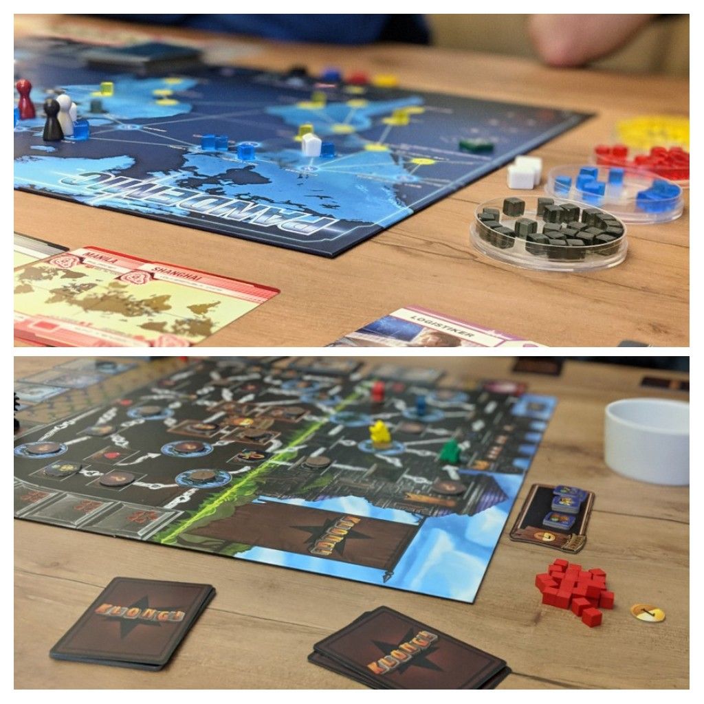 exclamatio_pod's tweet image. Impressionen vom heutigen (sehr lustigen) Spieleabend mit vier Spielern. 

#pandemic @Asmo_dee @Zmangames_ #klong #clank @KraftSpiele