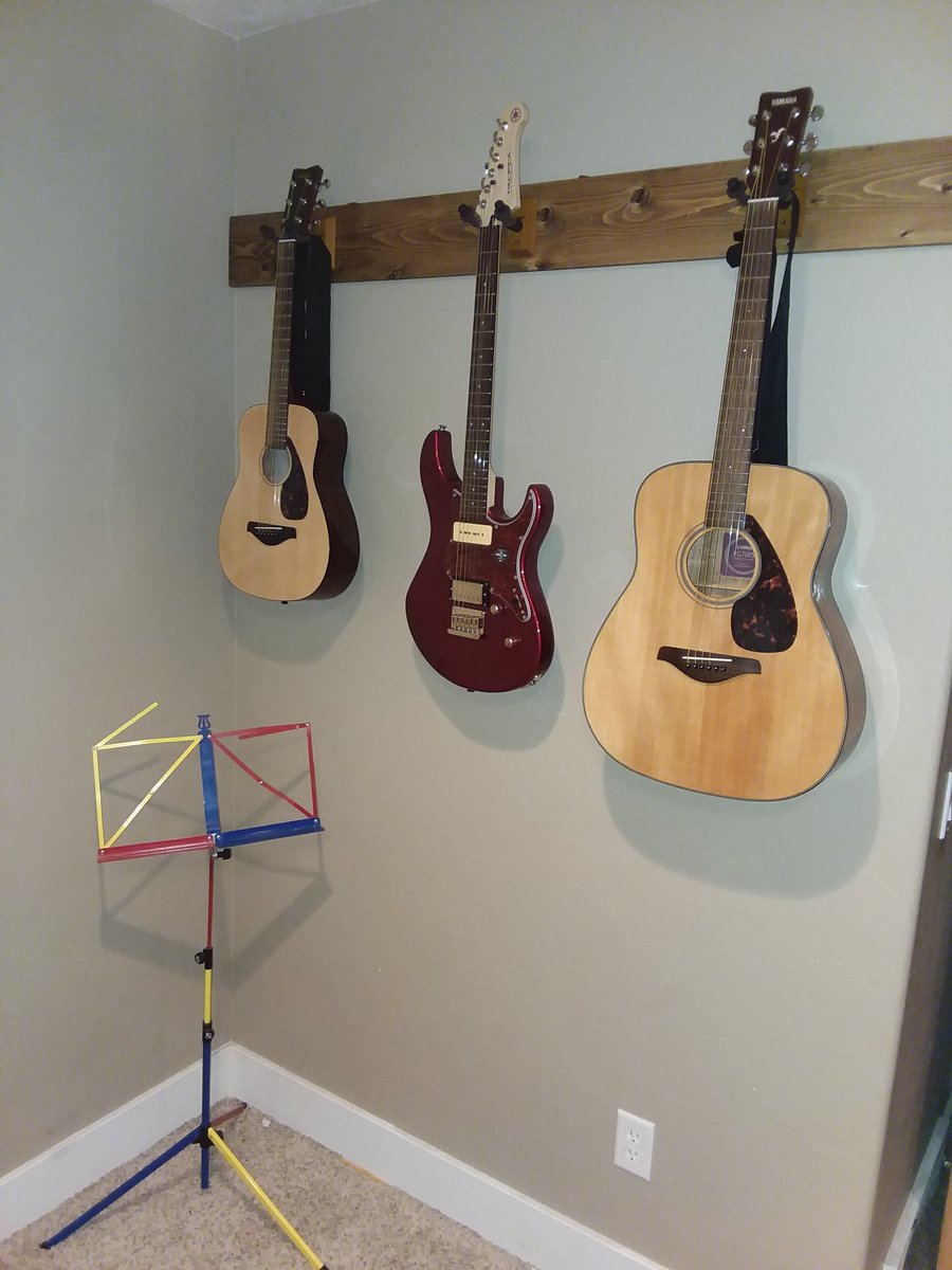Bikercode1's tweet image. Built this guitar hanger today...Sporting the awesome Yamaha Pacifica electric guitar I won from @yourguitarsage 
Thanks again Erich!!!