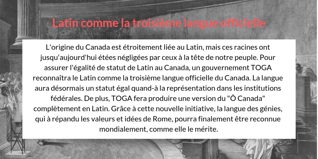 PartiToga's tweet image. ‼️ Communiqué important concernant la représentation adéquate tant attendue du latin au Canada ‼️