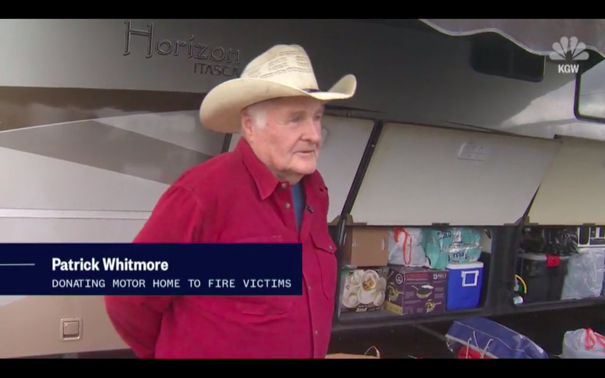 SmplyDELECTABLE's tweet photo. Oregon #GoodSamaritan Patrick Whitmore owner of Beavercreek Saloon donates RV 2 single mother w/3 kids who was left homeless following #CaliforniaWildfires. He brought an RV full of community donations &amp; LOVE @TimGordonPDX @LashayKATU @BobHeye @KyleIboshi https://t.co/Nd1F4GEBNP