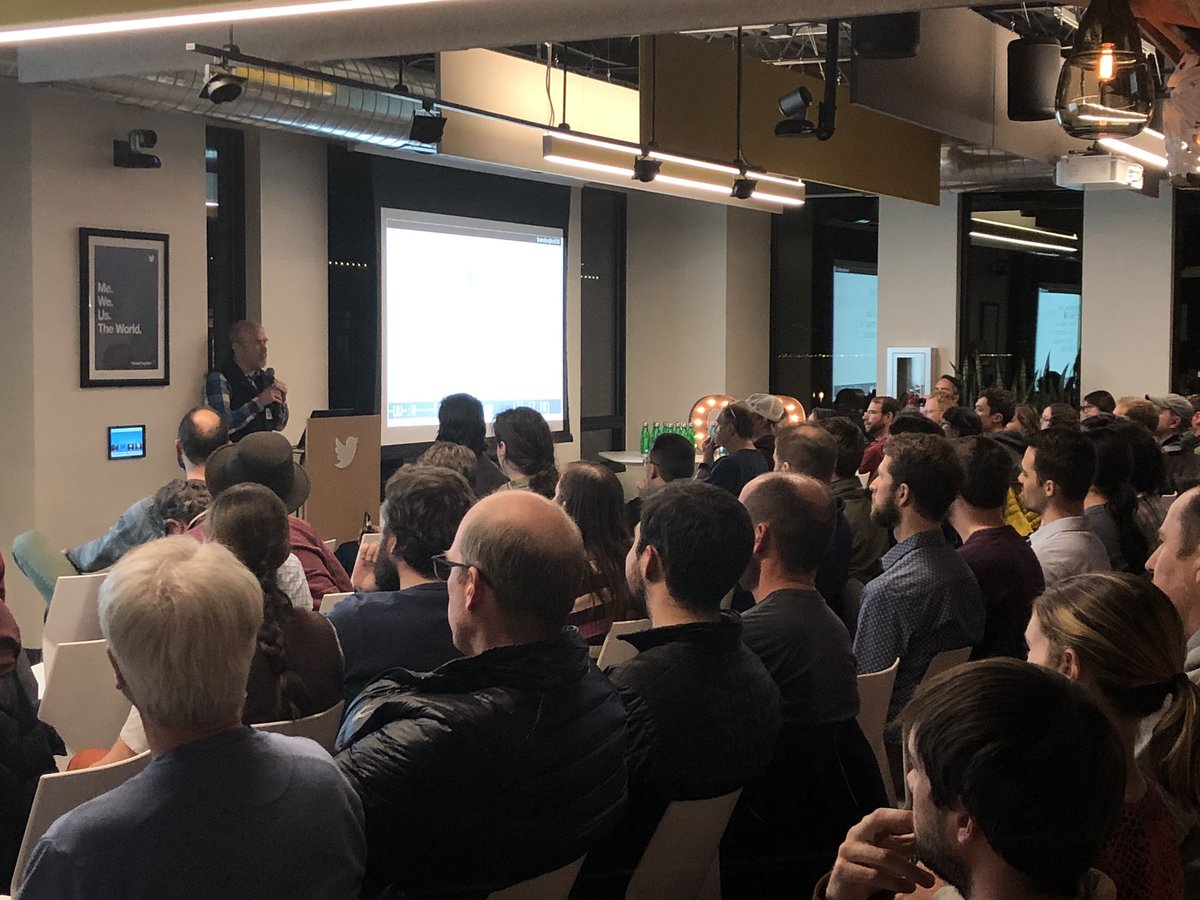 BoulderPython's tweet image. Here we go, @brandon_rhodes talks us through Design Patterns in Python. It's a packed house at @TwitterBoulder!