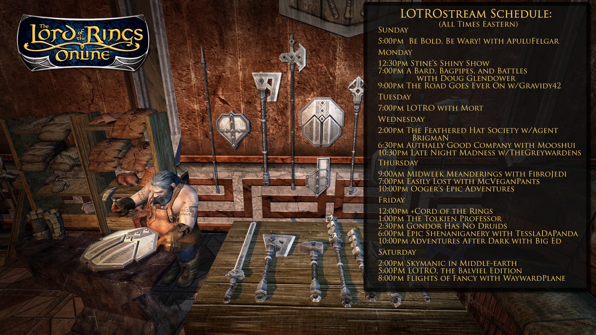 LOTRO on Twitter "Our https//t.co/E0rnElDfor schedule has been