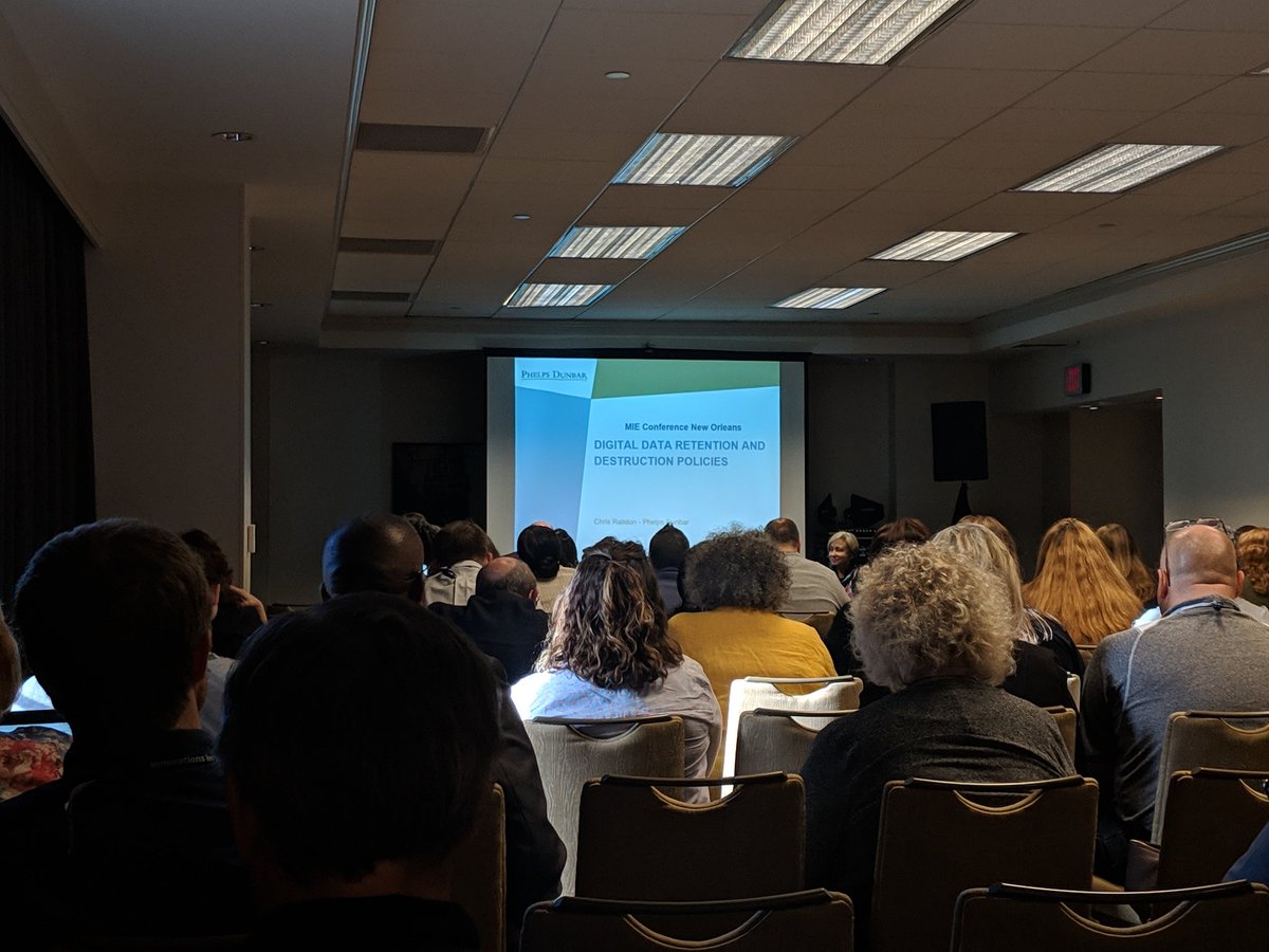 LSCtweets's tweet image. It&apos;s a packed room at the Digital Data Retention and Destruction Policies session at #LSCITCon!