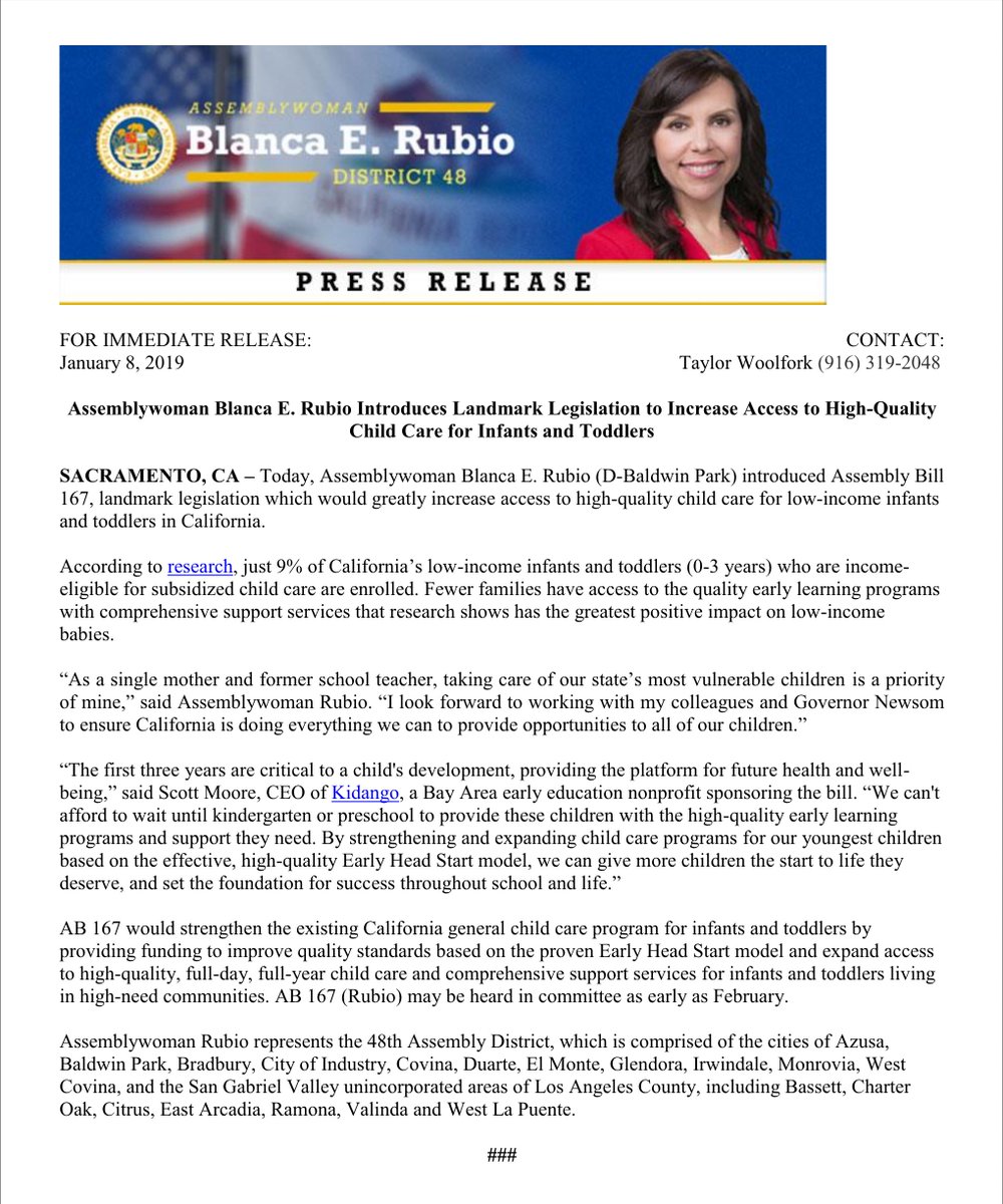 cdfca's tweet photo. The #FirstThreeYears are a vital part of a child's development. Thatโs why weโre partnering with @AsmBlancaRubio and @kidango to improve upon and expand high-quality child care for infants and toddlers in California: https://t.co/EaGjkE0dzY #AB167 https://t.co/HyskFPiL06