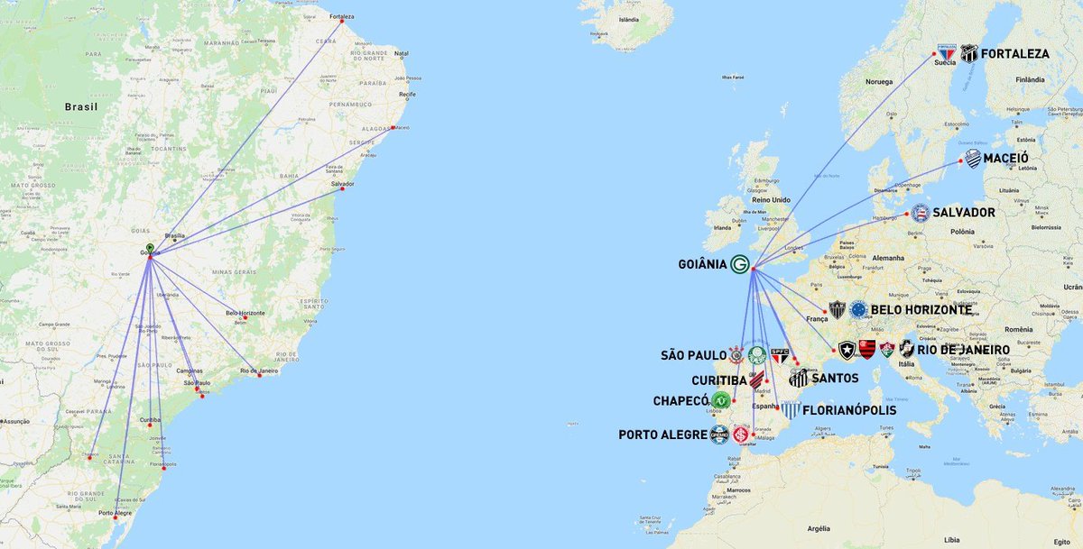 Paulo Freitas On Twitter Interesting Map That Shows Brazilian Top Division Serie A Clubs Remapped To Equivalent Distances Across Europe Via Impedimento And Reddit Https T Co Supwo5fjut Https T Co Ji1walfaon