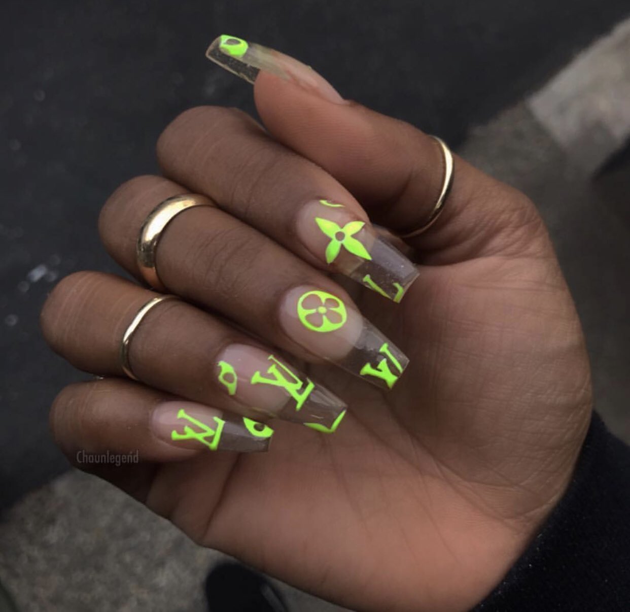 acrylic louis vuitton nails