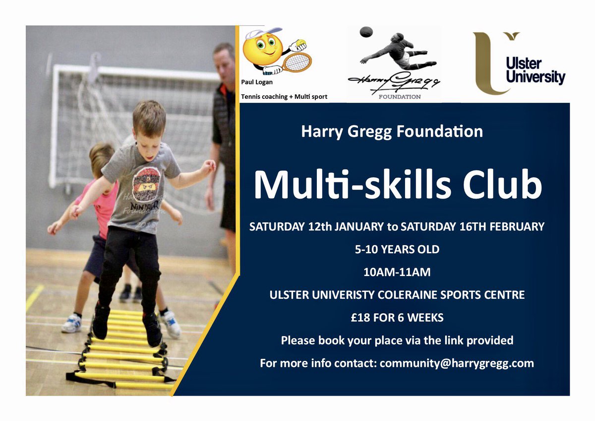 Harry Gregg Foundation (@harrygreggf) on Twitter photo <a href="/HarryGreggF/">Harry Gregg Foundation</a> Multi Sports Club resumes.
See here: facebook.com/14205607593881… <a href="/HarryGreggF/">Harry Gregg Foundation</a> Multi Sports Club resumes.
See here: facebook.com/14205607593881…