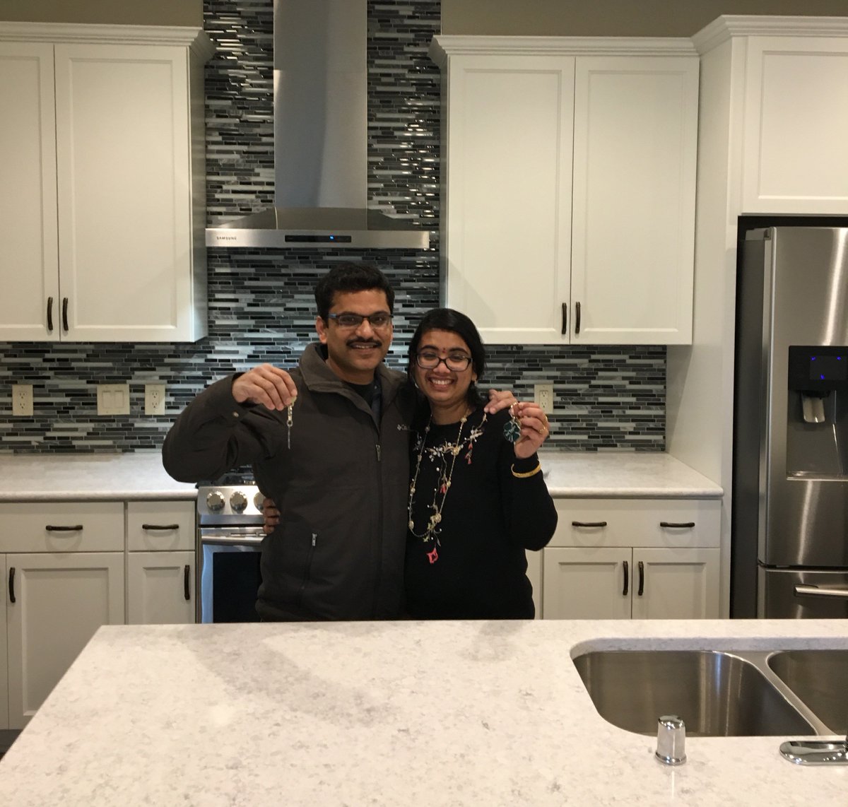 #WelcomeHomeWednesday to Naidu and Vasanta as they just got the keys to their new #TimOBrienHome in Sun Prairie!