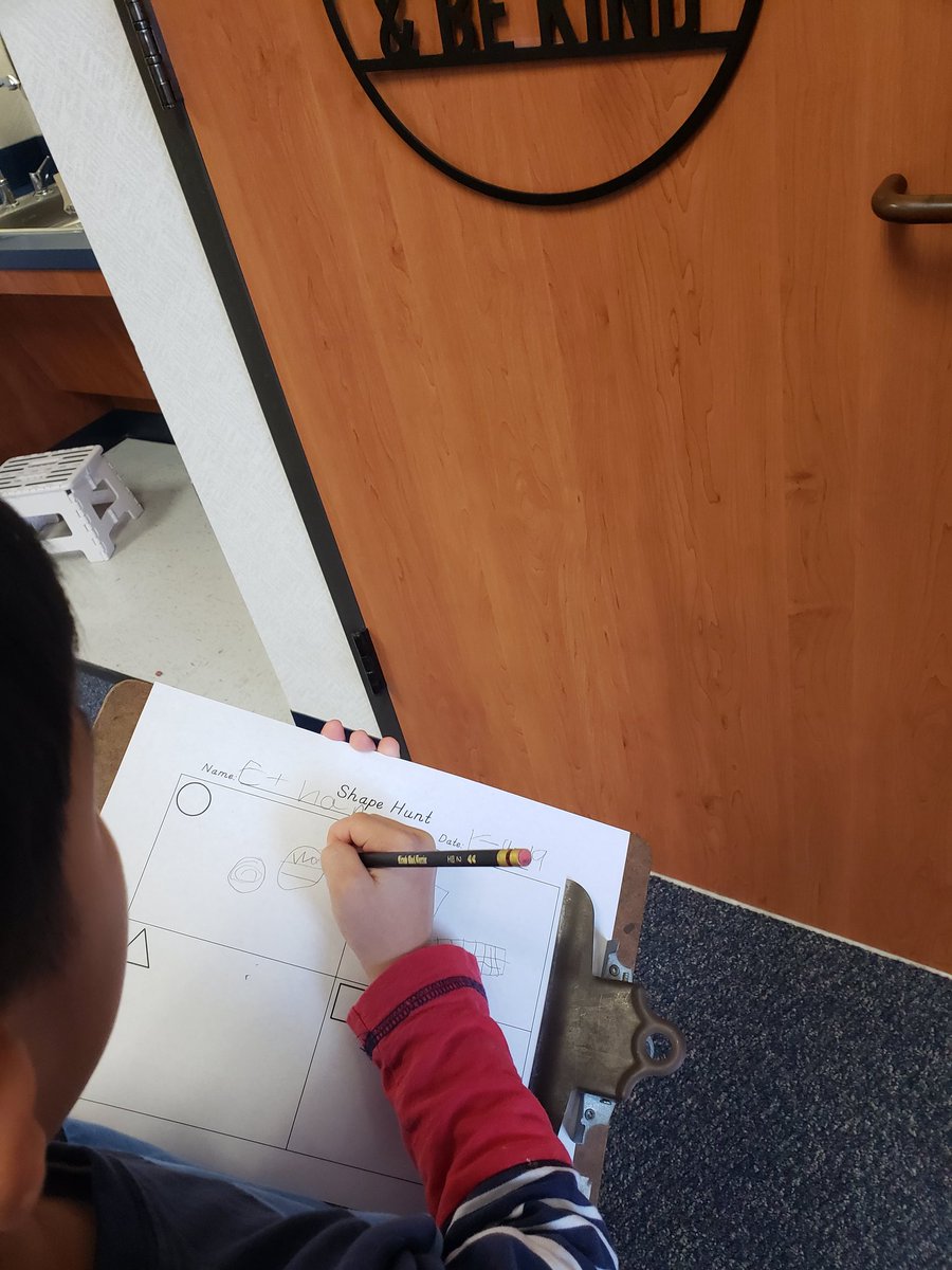 mrssessums's tweet photo. We went on a shape hunt in our classroom today! 🔵🔺️◼ https://t.co/500J0lhFGs