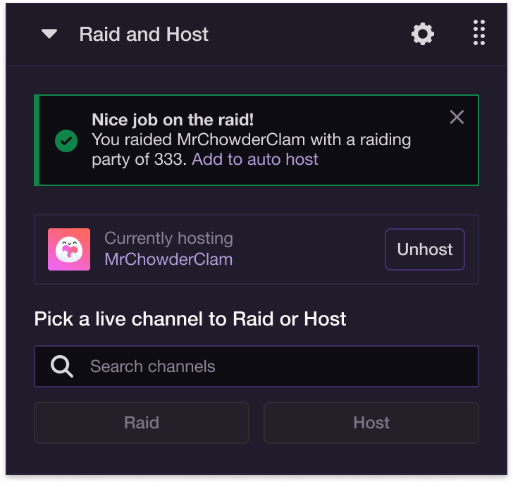 Twitch Support Attention Streamers We Have Added Recommendations To Your Dashboard To Make Raiding Even Easier Choose From A List Of Live Channels That You Follow Have Recently Raided Or