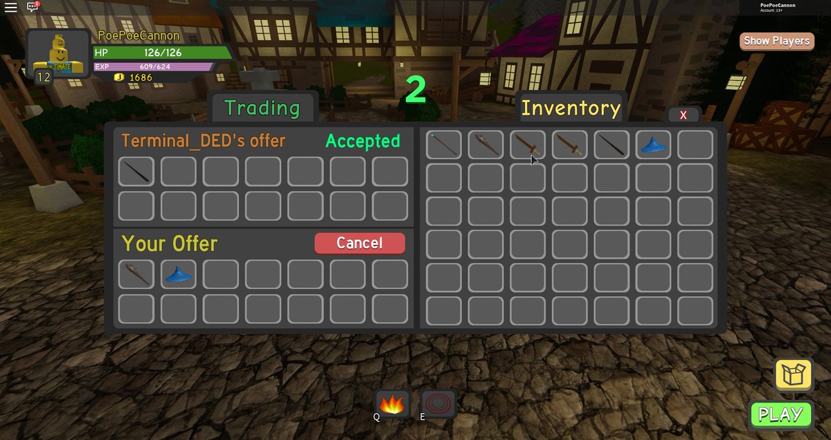 Vcaffy On Twitter Trading Is In Rbxdev Robloxdev Roblox Dungeonquest