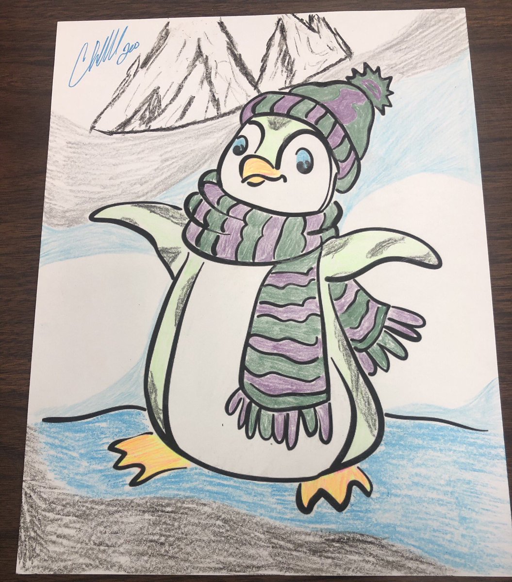 Enjoying another #ColoringwithCops at <a href="/CityofBellevue/">City of Bellevue</a> <a href="/BellevueLibrary/">Bellevue Library</a> w/ #OfcBailey and <a href="/coppsroger/">Roger Cox</a>   Someone is being shy! 😉 My penguin masterpiece! Tweeted by @OfcGrubb