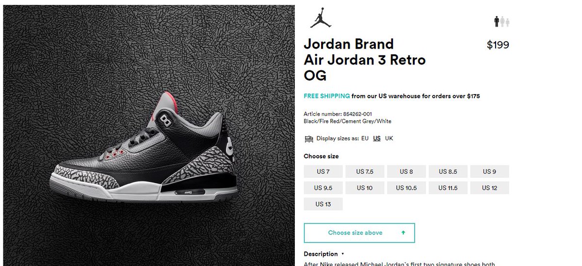 jordan 3 black cement restock