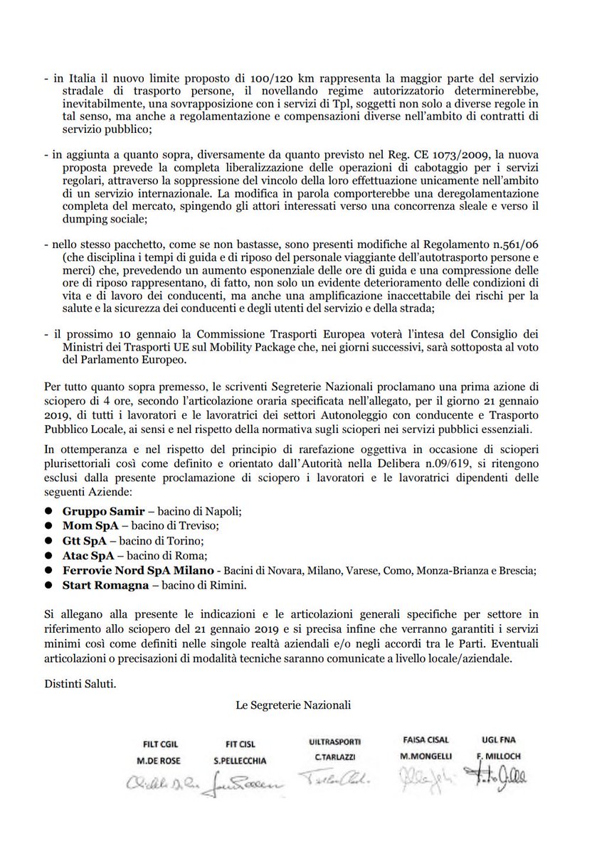 Autoferro_Ugl's tweet image. #21 gennaio #scioperonazionale #lafaticauccide #mobilitypackage @UGLNazionale @FiltCgil @FitCisl @Uilt_ufficiale @FmMilloch @UGL_Organizzaz