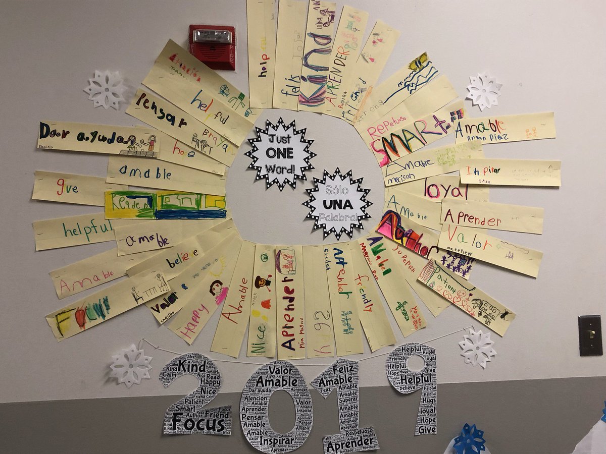 First Graders write one word for 2019! @IsaTorres424 #finchfalcons <a href="/maricelab22/">Maricela Banuelos</a> <a href="/MorganSpeiser/">Morgan Speiser</a> @wjones_linda #finchliveskind #mymisd