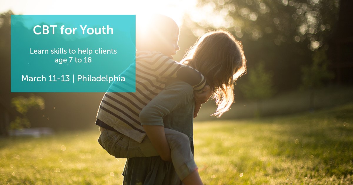 Interested in learning CBT techniques to treat children and adolescents? Our CBT for Youth workshop will teach you how to conceptualize youth ages 7-18 according to the cognitive model.

CBT for Youth | Beck Institute for Cognitive Behavior Therapy beckinstitute.org/cbt-for-youth/