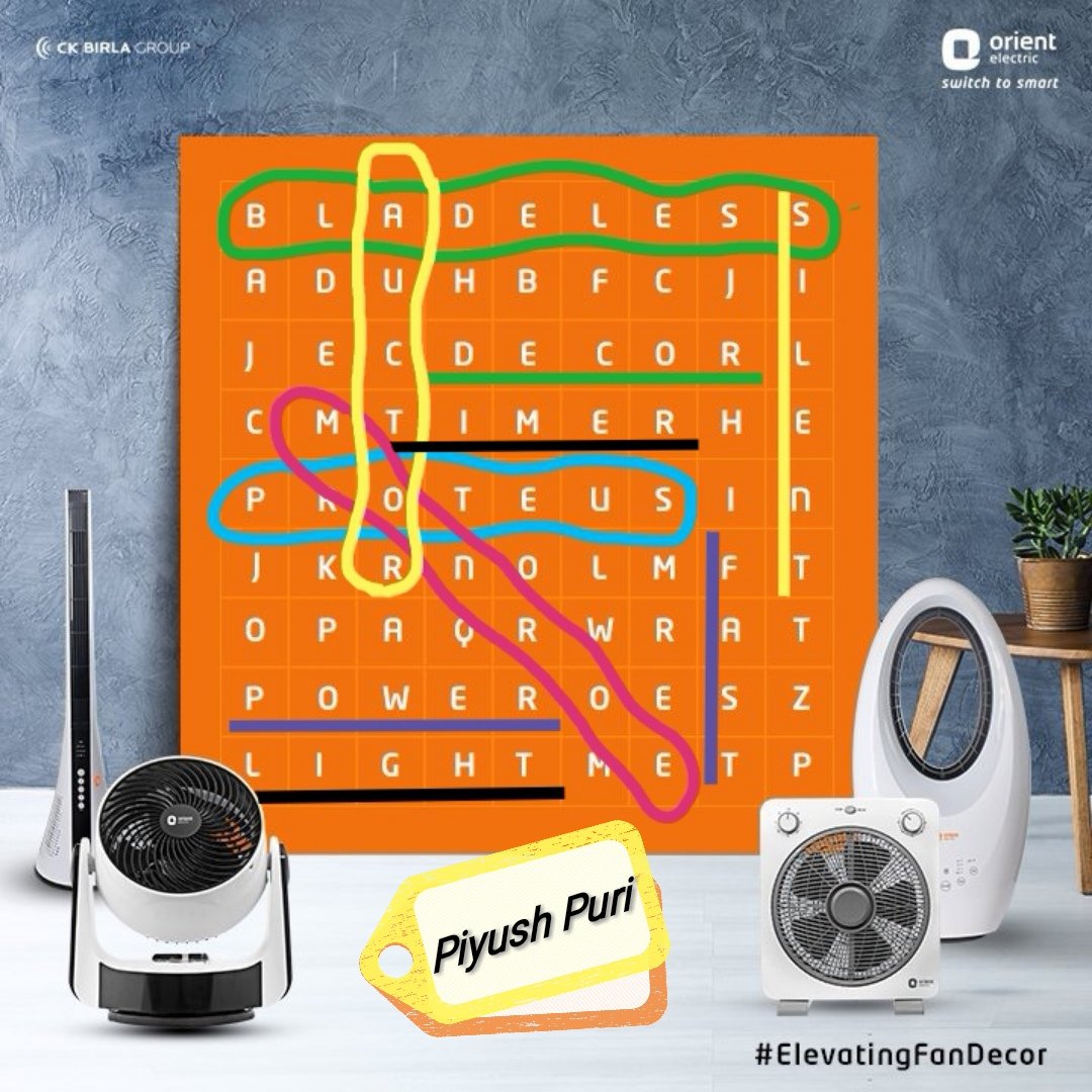 piyushpuri12's tweet photo. @orient_electric 4 new Orient Lifestyle Fans:
1) Bladeless
2) Monroe
3) Auctor
4) Proteus
Words describing fans are:
~ Fast
~ Power
~ Light
~ Timer
~ Silent
~ Decor
#ElevatingFanDecor #WinningWednesday
Join @Sagar2612 @nikp_05 @InvisibleIndra @chandra_mani38 @blessedkamal @CD007_ @amita_007 https://t.co/xAYX2sHHv0
