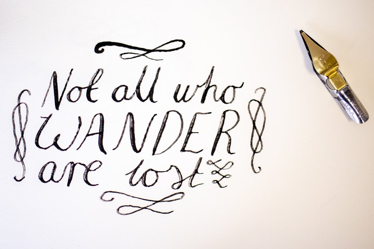 JemmaPollari's tweet image. Ok, so turns out you have to stir the ink before using it. Whoops. Starting to get better results now... #moderncalligraphy #creativelettering #learningnewstuff #indianink #obliquepen