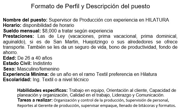 Bolsa de Trabajo : PECALTEX