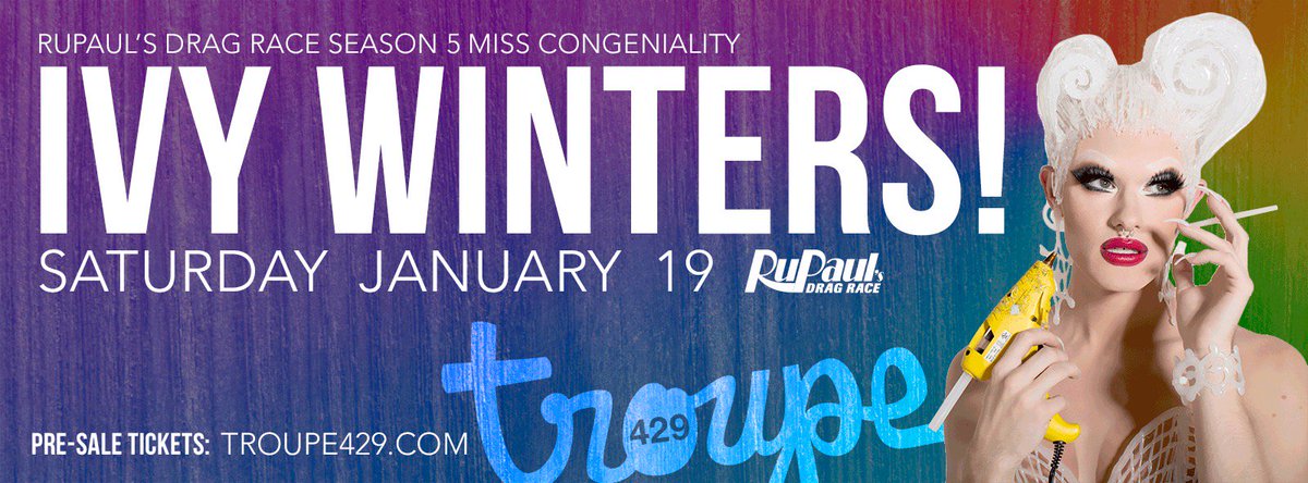 🌟 ANNOUNCEMENT TROUPERS!! 🌟🌱❄️ <a href="/Ivy_Winters/">Ivy Winters</a> ❄️🌱 RuPaul's Drag Race Season 5 Miss Congeniality is coming to <a href="/Troupe429/">🪩 Troupe429 🪩</a>!! 🌟 SATURDAY // JAN 19 🌟 #Troupe429 #IvyWinters #RPDR #NorwalkCT LIMITED EARLY BIRD TICKETS ONLINE: bit.ly/IvyWintersTrou…