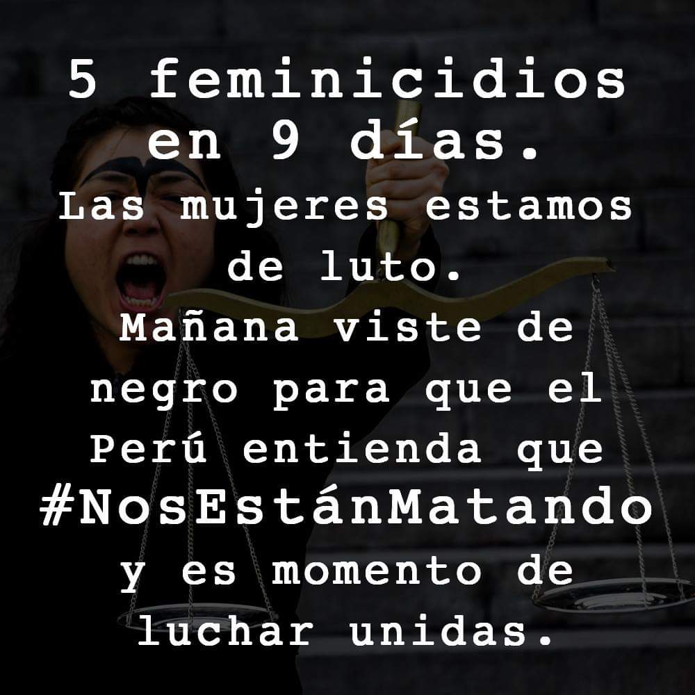 NosEMatando's tweet photo. @AlbertoBelaunde Congresista, mañana todas de luto. #NiUnaMenos  #NosEstánMatando #NiUnaMenos  #NosEstánMatando #NiUnaMenos  #NosEstánMatando https://t.co/TpLaWWExOJ