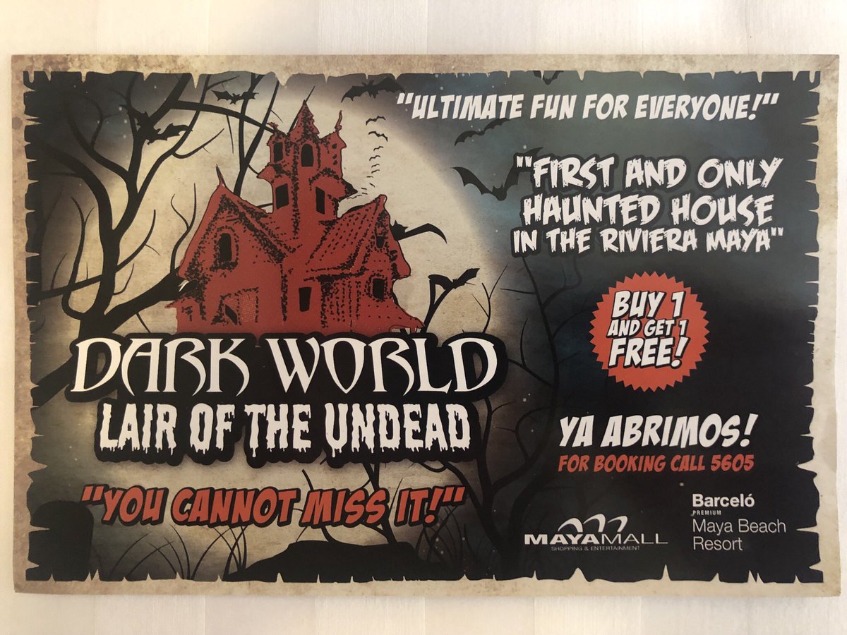 Kitsap Haunted Fairgrounds just checked out the only haunted house in Riviera Maya (Cancun)

Review: not so good!  Zero actors.  Couple of unmanned drop windows.  Vortex tunnel was ok.  In and out in <5 minutes