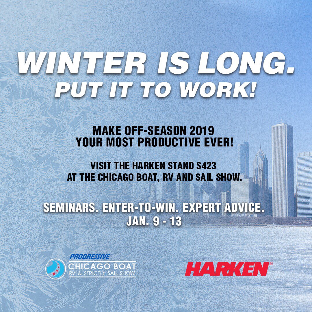 Great opening day at the <a href="/ChiBoatShow/">Discover Boating Chicago Boat Show</a> 2019! Visit #Harken at stand S423 and get inspired to make your off-season the most productive ever! #AtTheFront