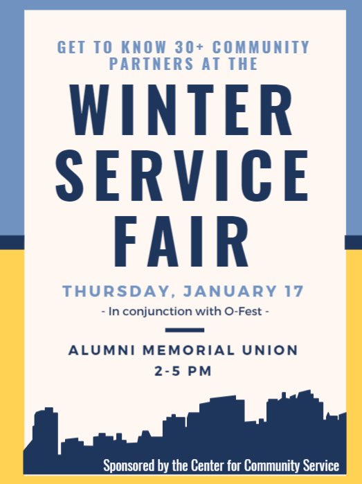 It’s right around the corner...make sure to stop by the winter service fair next Thursday.
